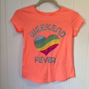 Arizona Jean Company Kids T-Shirt - Bright Orange with Heart Design